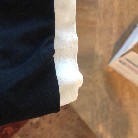 Marina Rinaldi black pullover top. Nice white detailing at neck and cuff. Classy - Picture 4 of 9